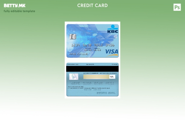 Модерен стил Белгија KBC банкарски шаблон виза картичка